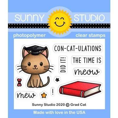 Sunny Studio Clear Stamps - Grad Cat